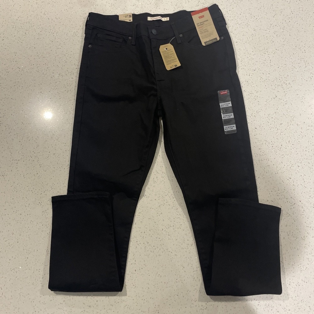 Levis 311 Jeans Womens 31  Black Shaping Skinny Stretch Denim Mid Rise Dark Wash